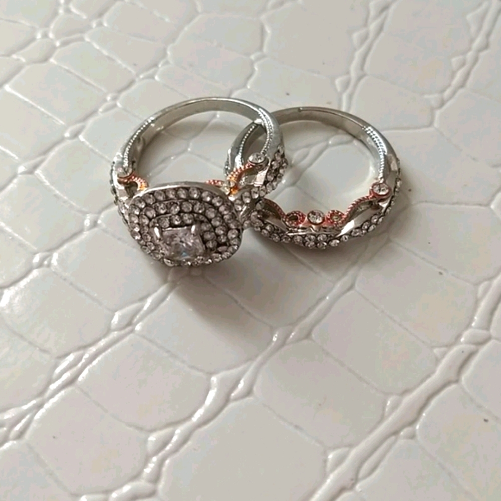 (D7) Bridal Wedding Set 2 tone - Picture 3 of 7